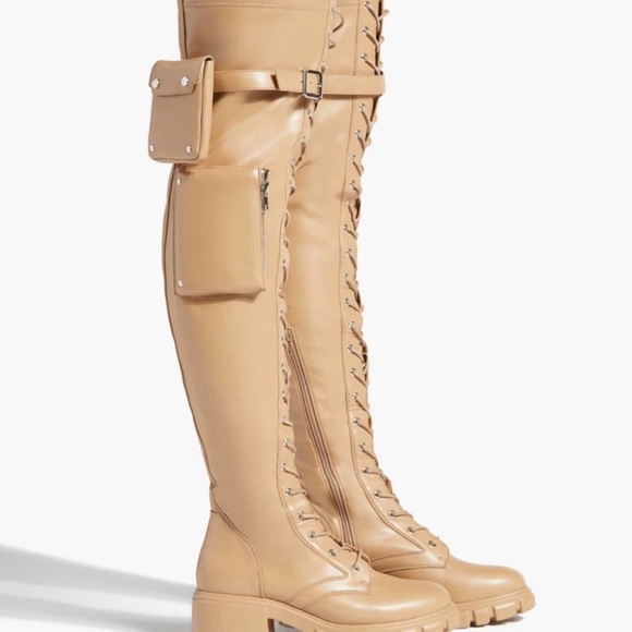 Tan Over-the-Knee Lace-Up Boots nwt size 7.5 - Picture 2 of 5